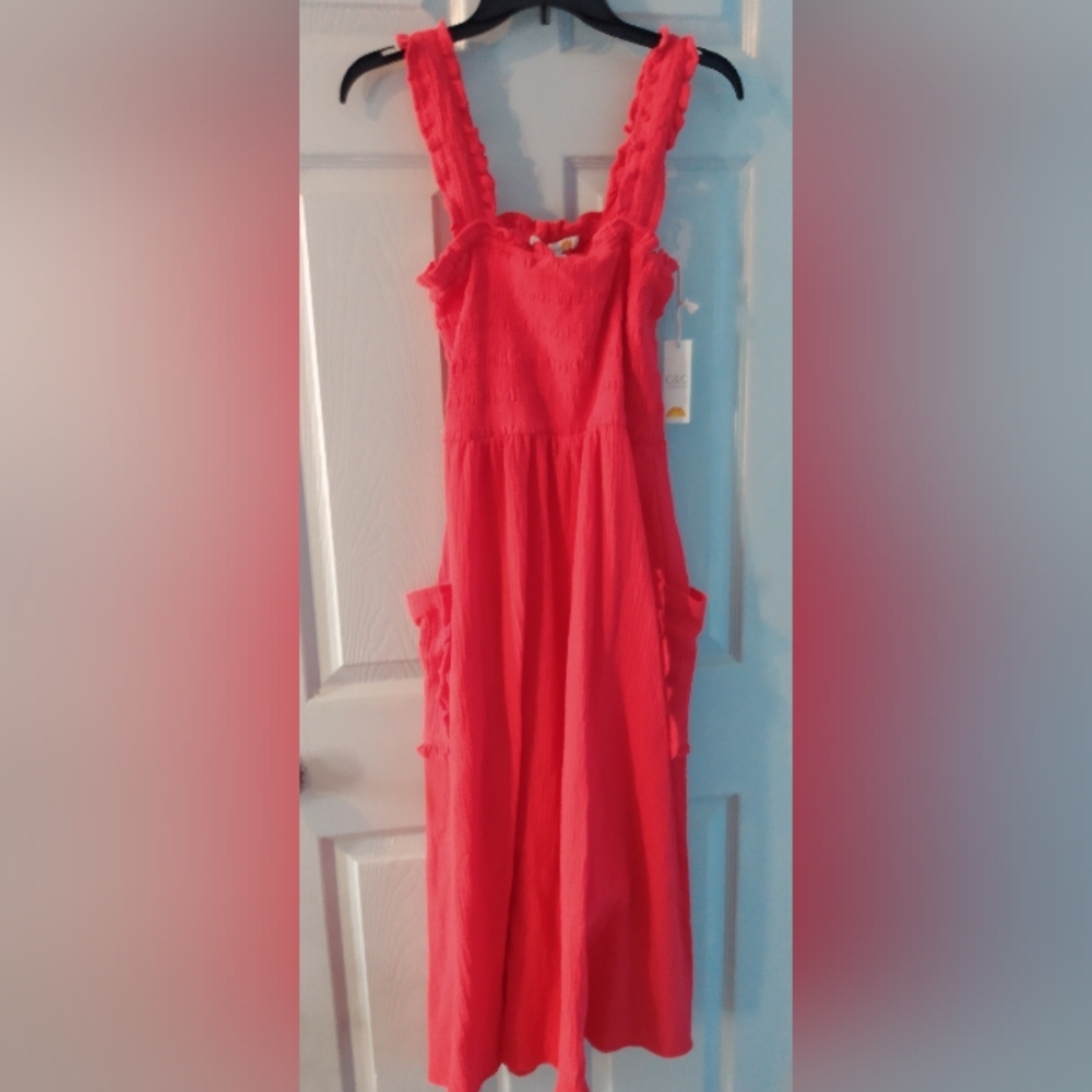 Red C&C California dress with side pockets NEW size small